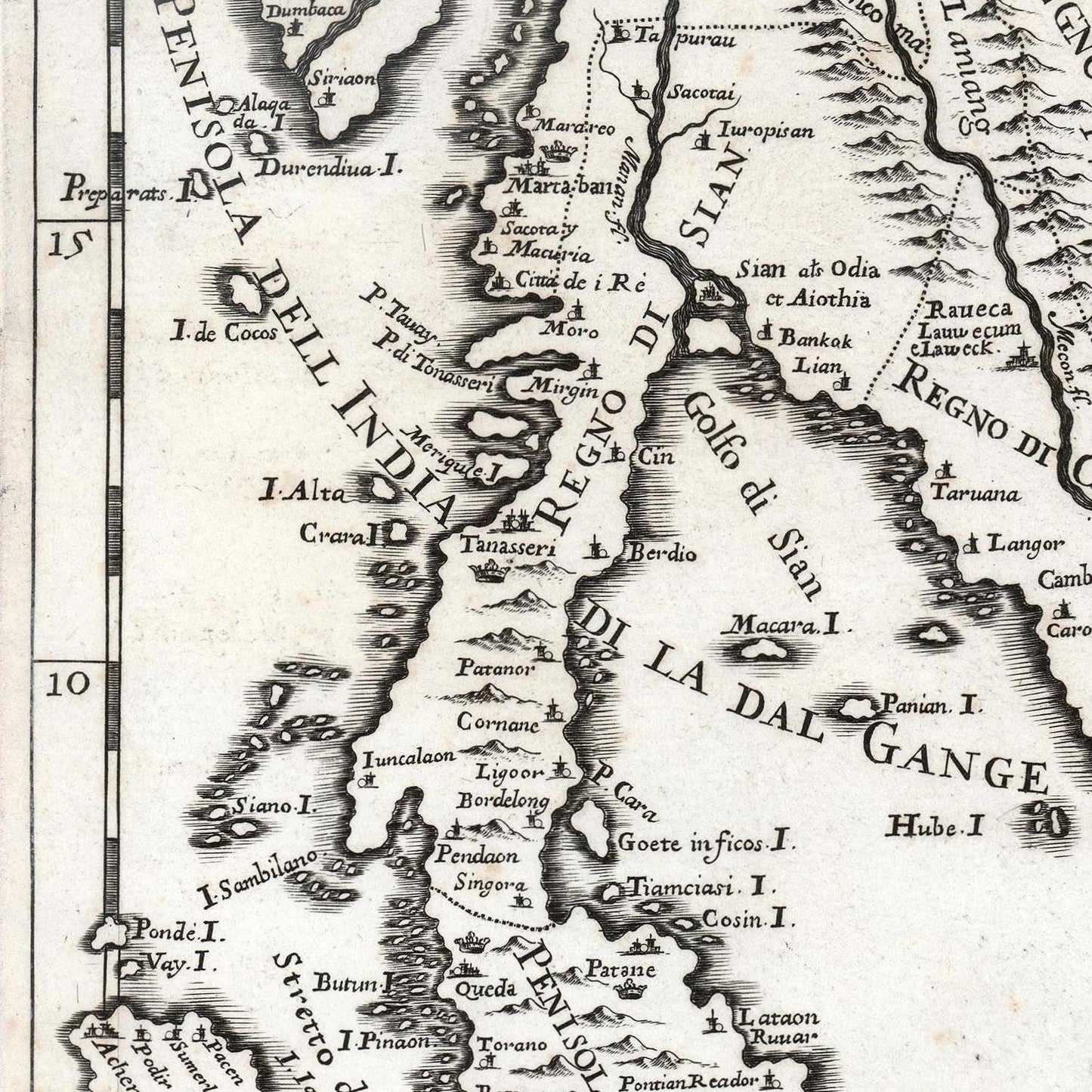 detail of the map from the centre left