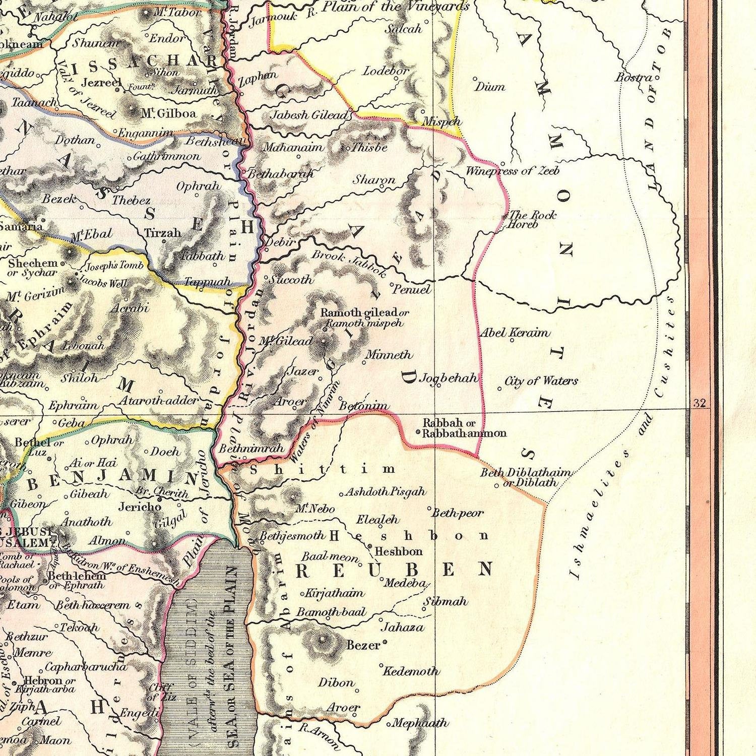 detail of the map from the centre left