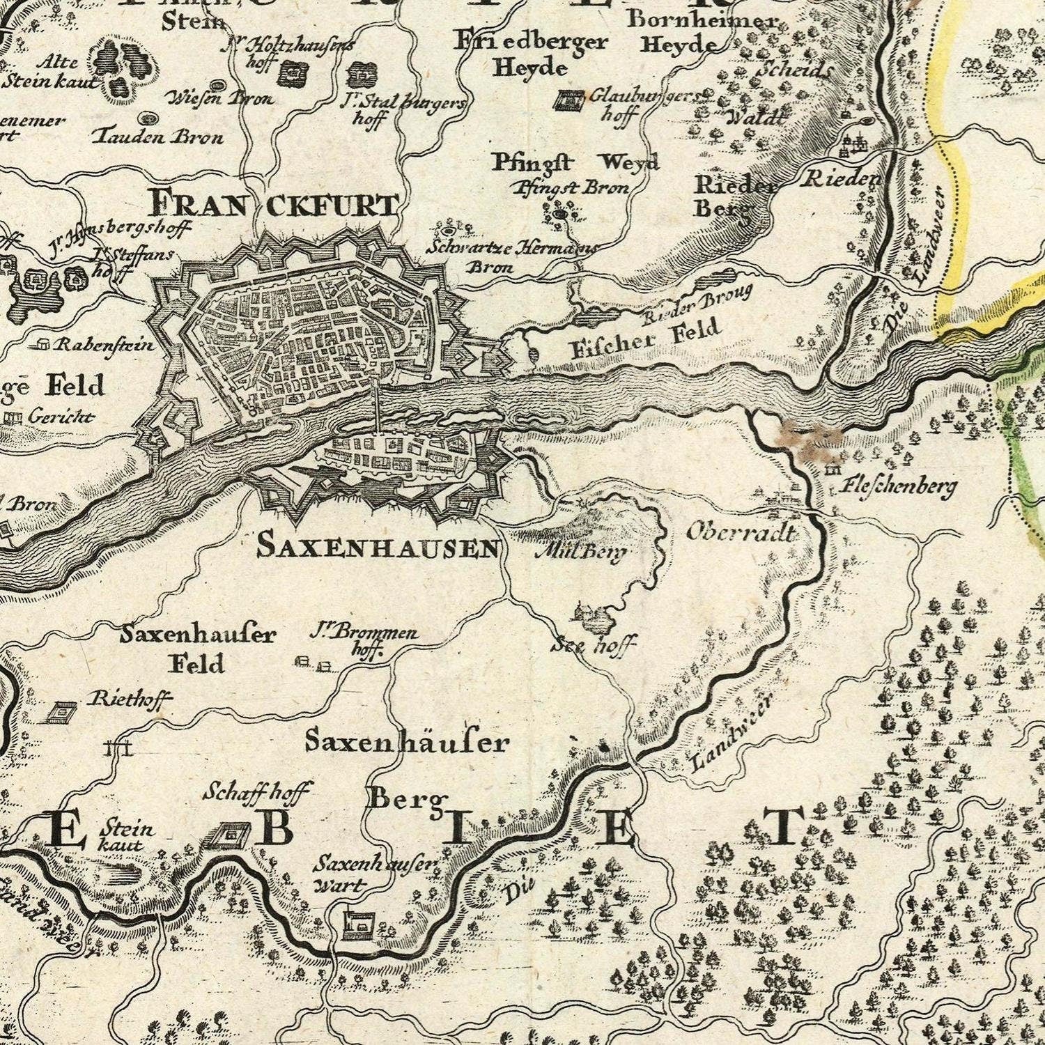 detail of the map from the centre 