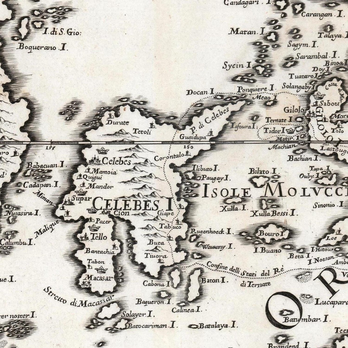 detail of the map from the centre 