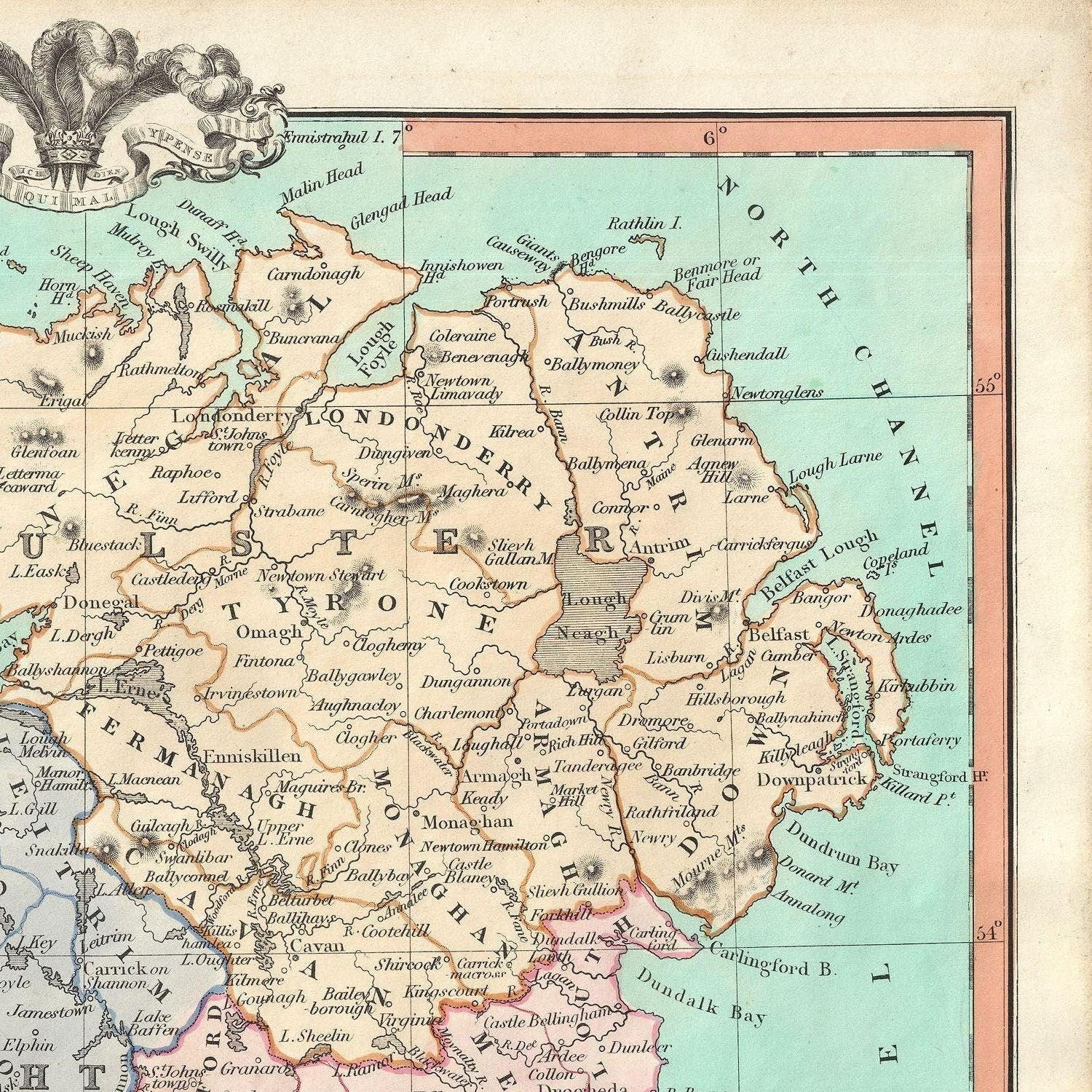 detail of the map from the top right corner