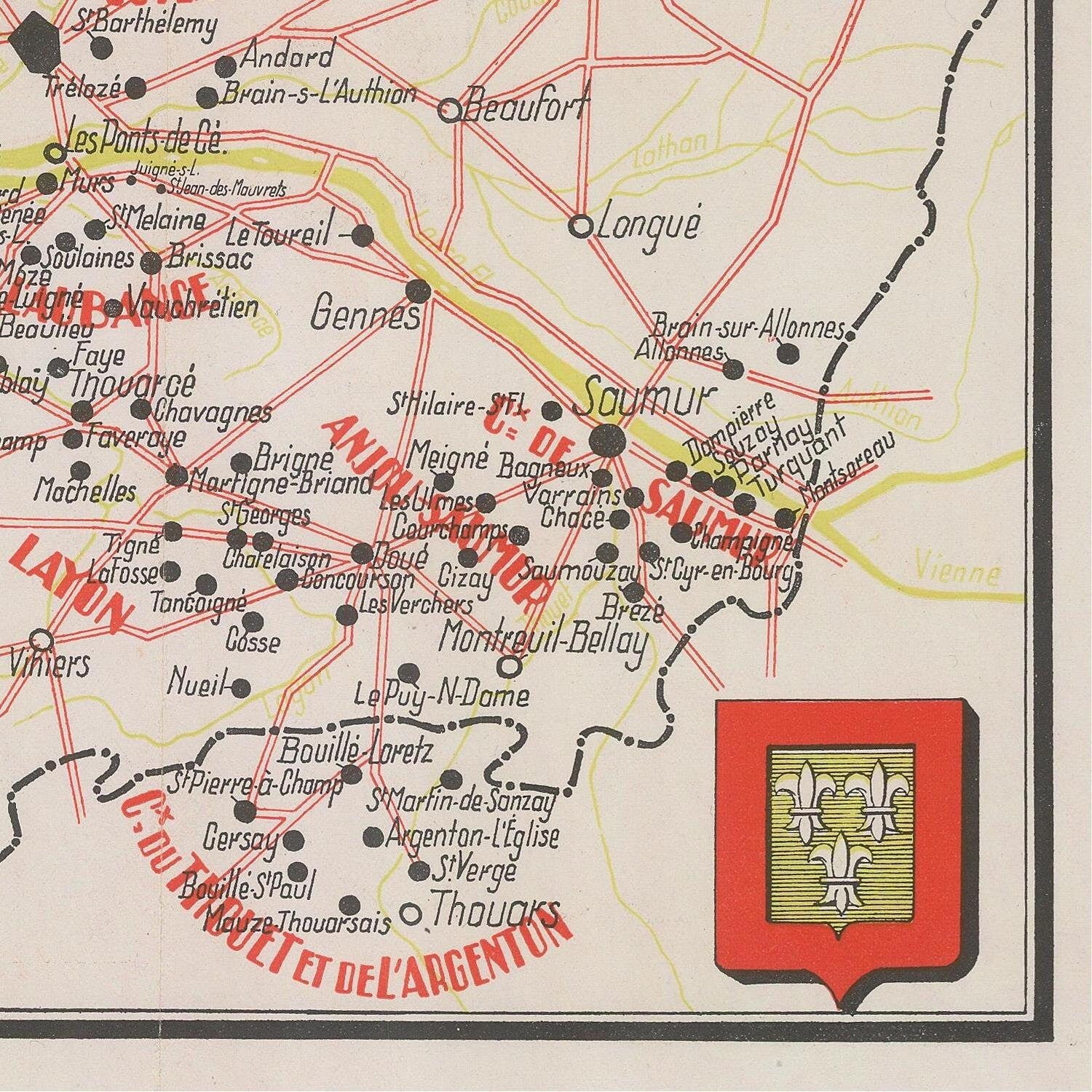 detail of the map from the bottom right corner