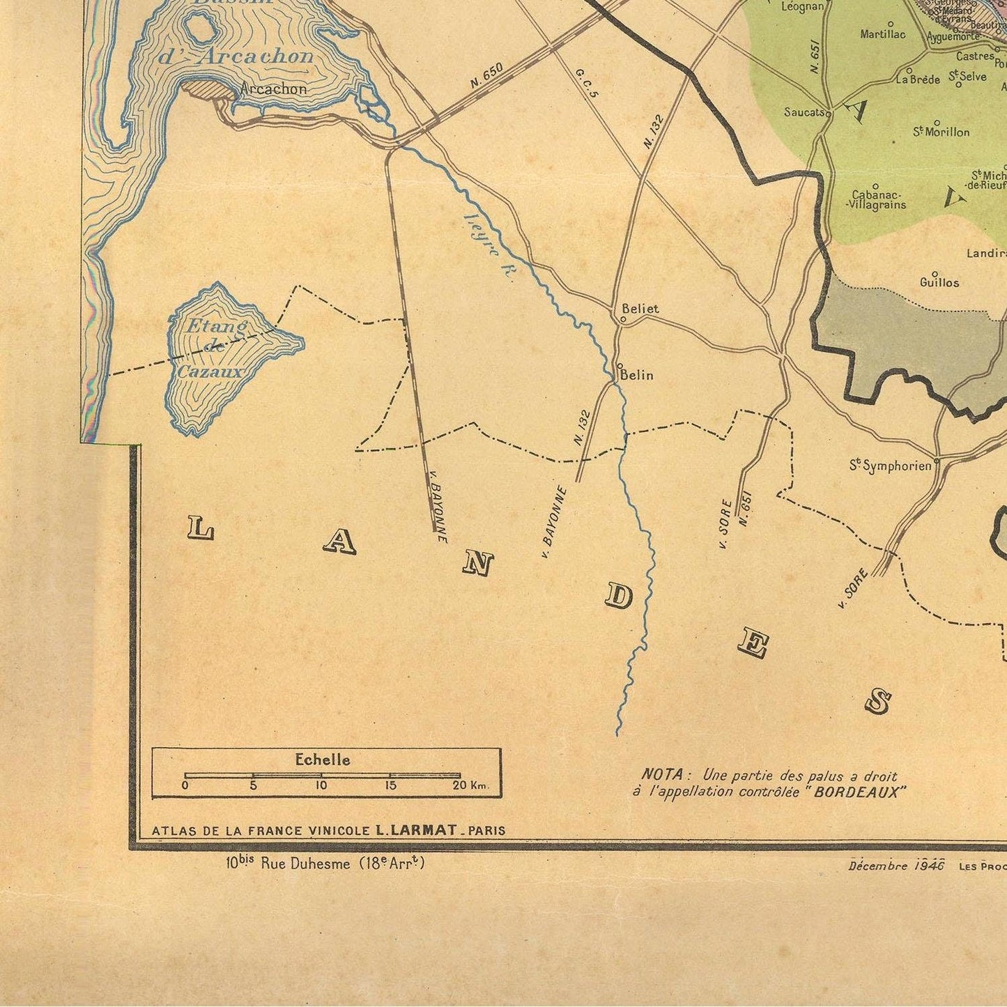 detail of the map from the bottom left corner