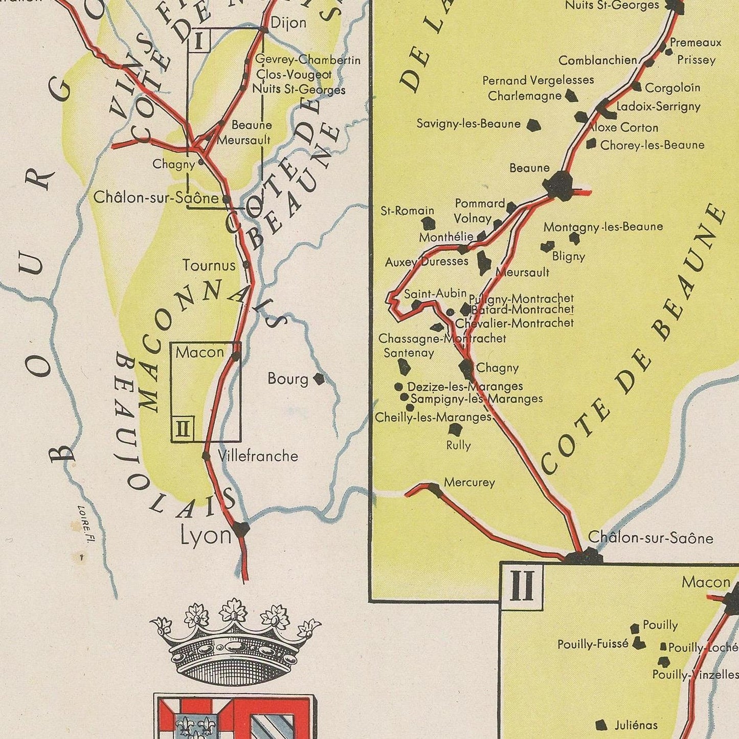 detail of the map from the centre 