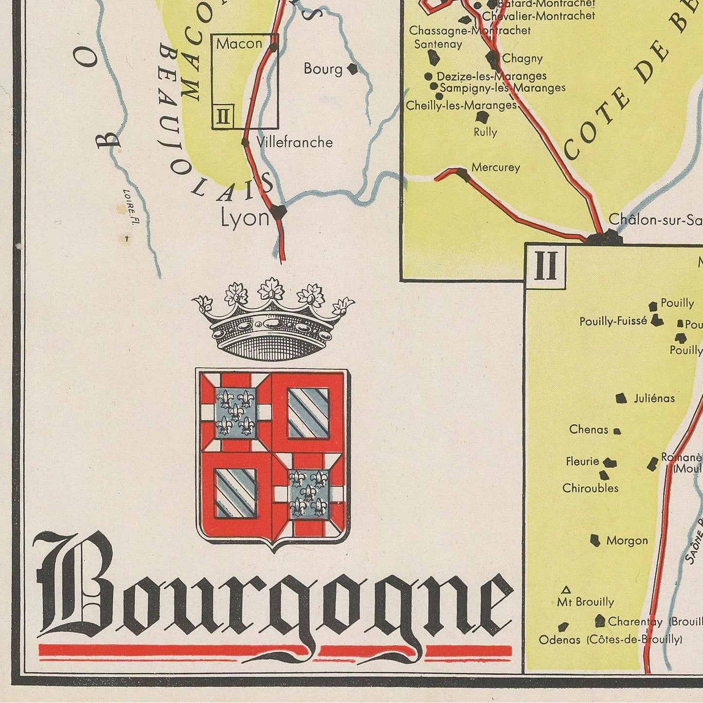 detail of the map from the bottom left corner