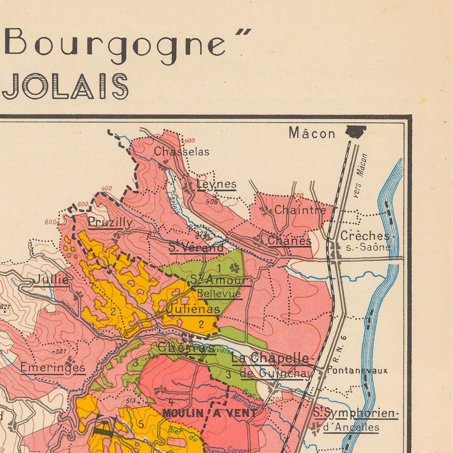 detail of the map from the top right corner