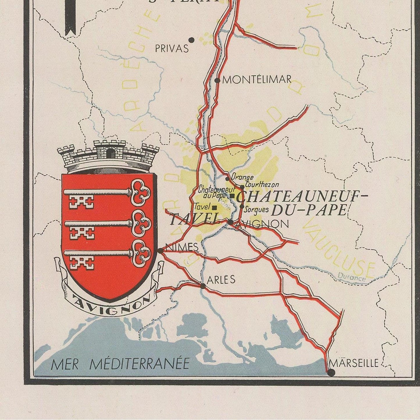 detail of the map from the bottom left corner