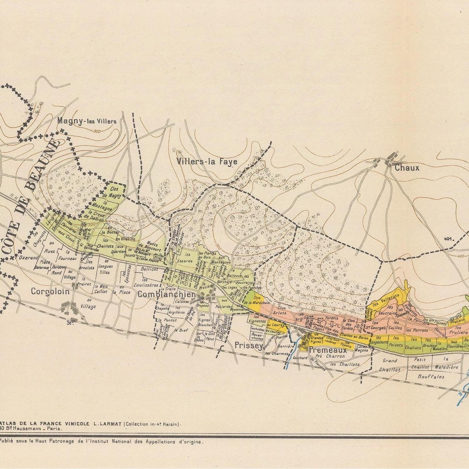 detail of the map from the centre left