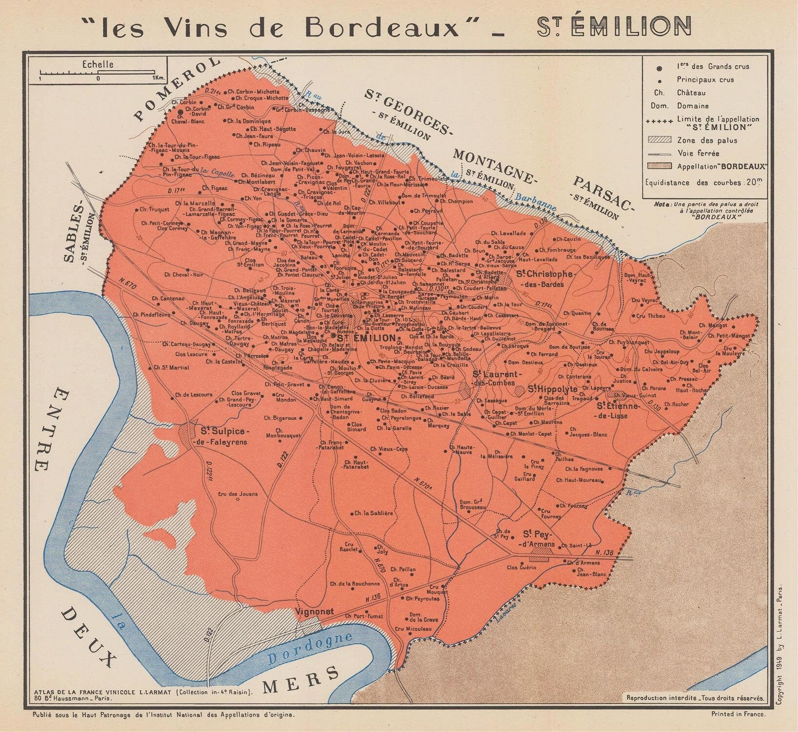 presentation of the map reproduction without a frame