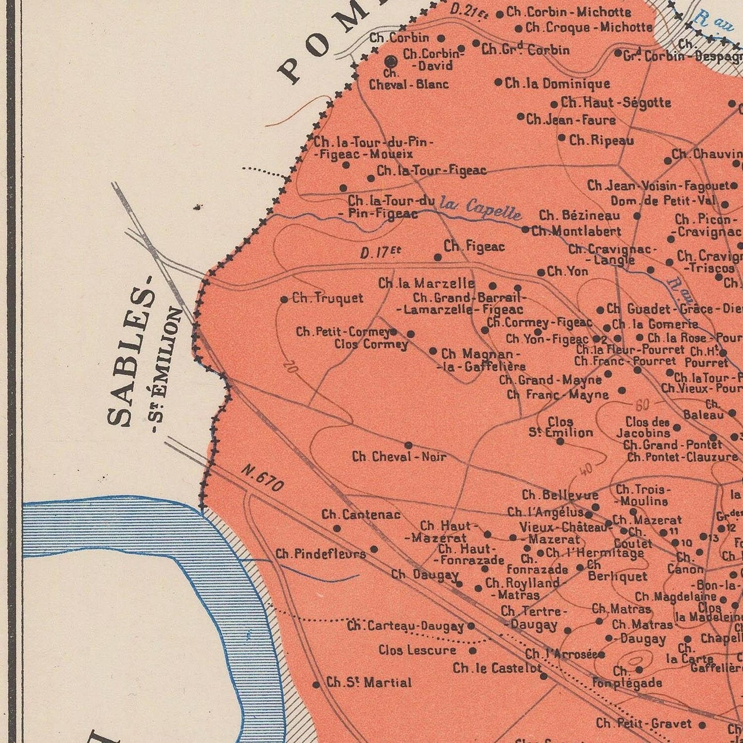 detail of the map from the centre left