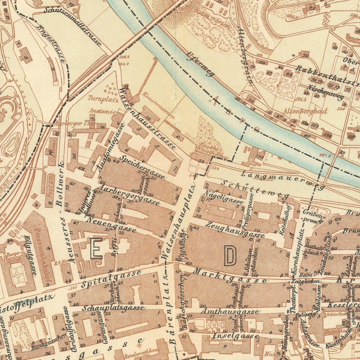 detail of the map from the centre 