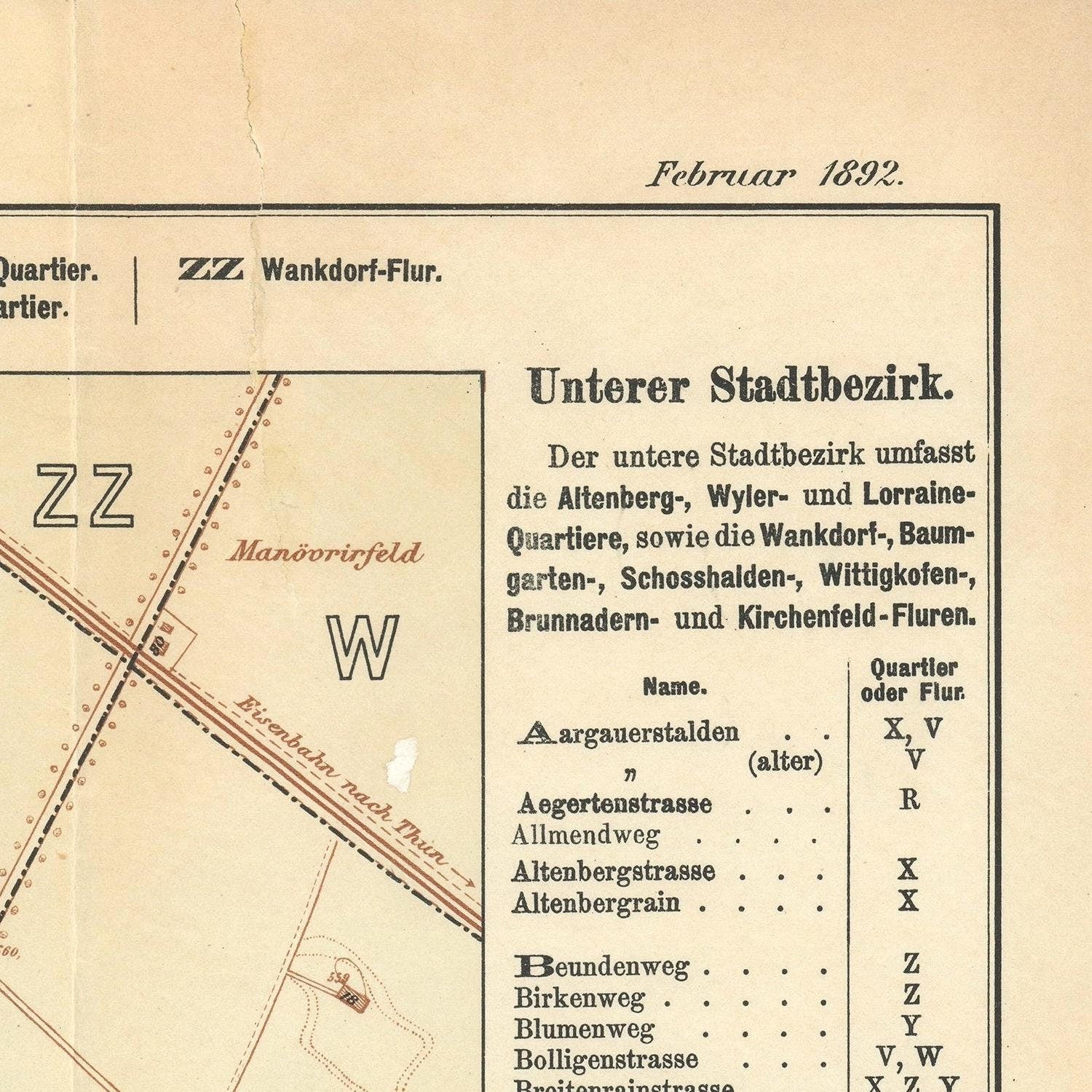 detail of the map from the top right corner