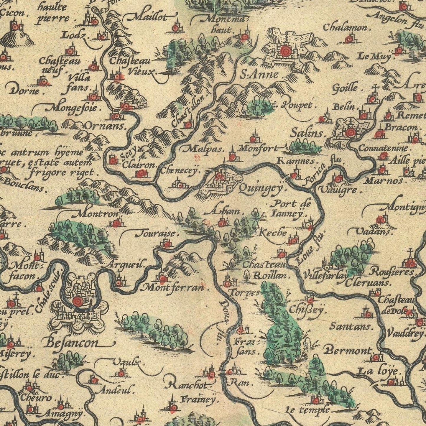 detail of the map from the centre 