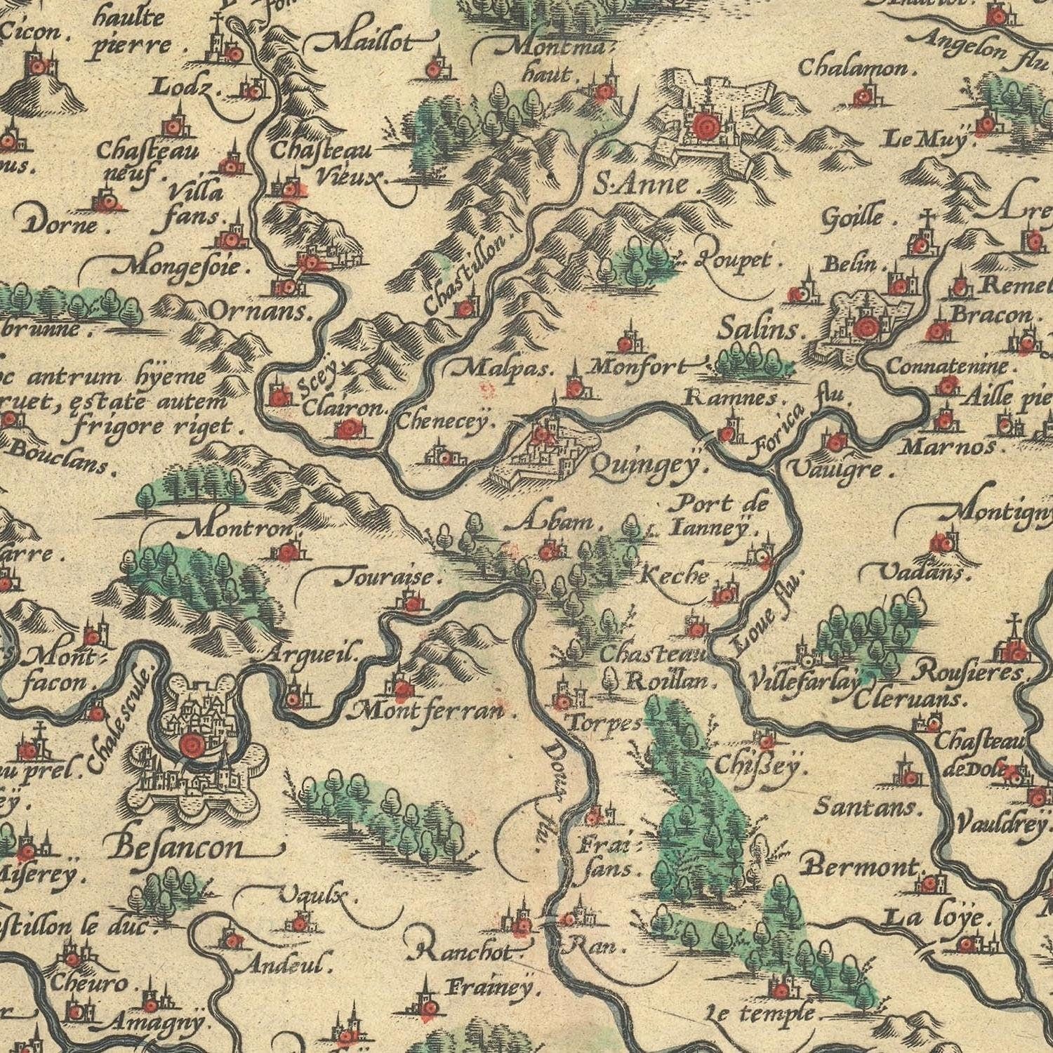 detail of the map from the centre 