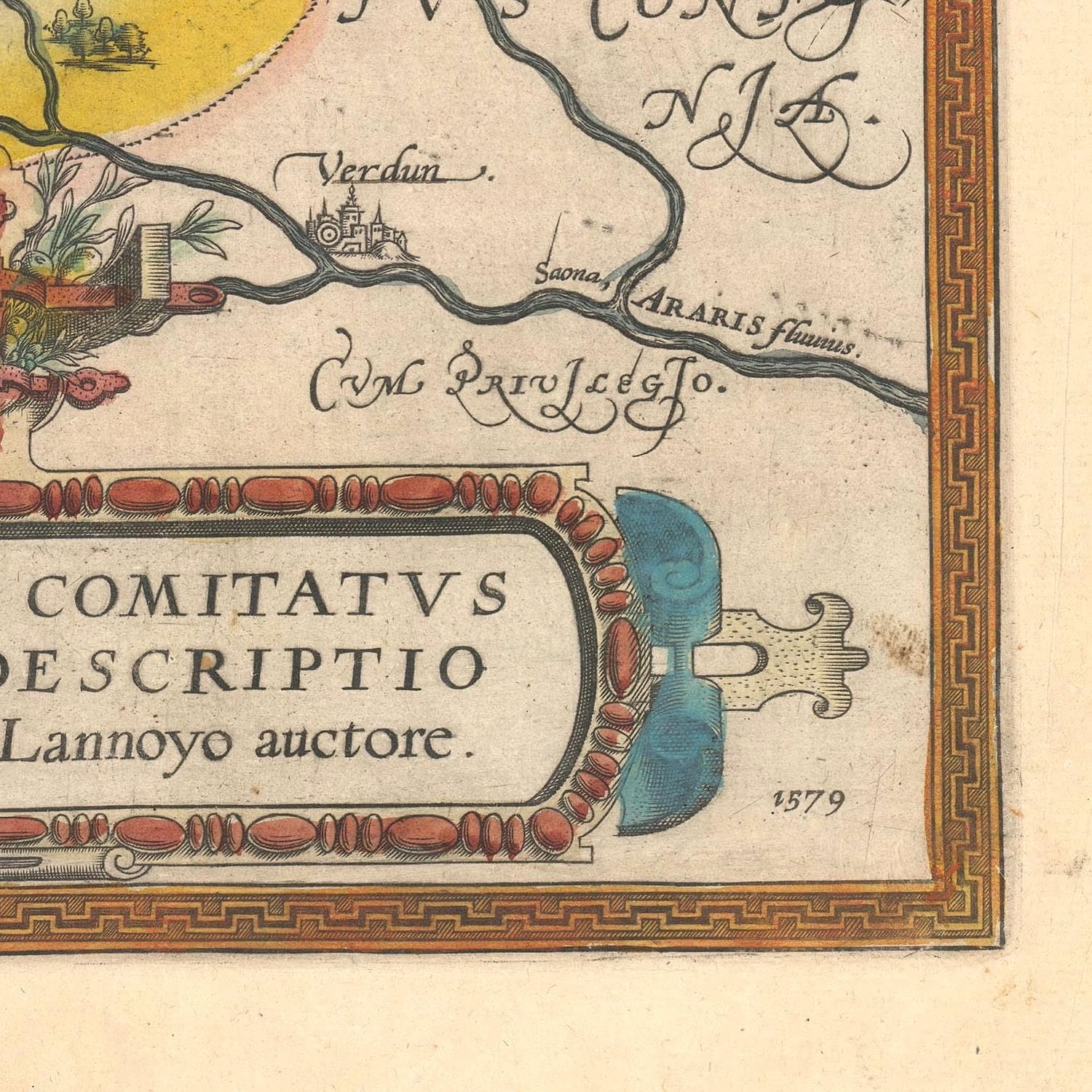 detail of the map from the bottom right corner