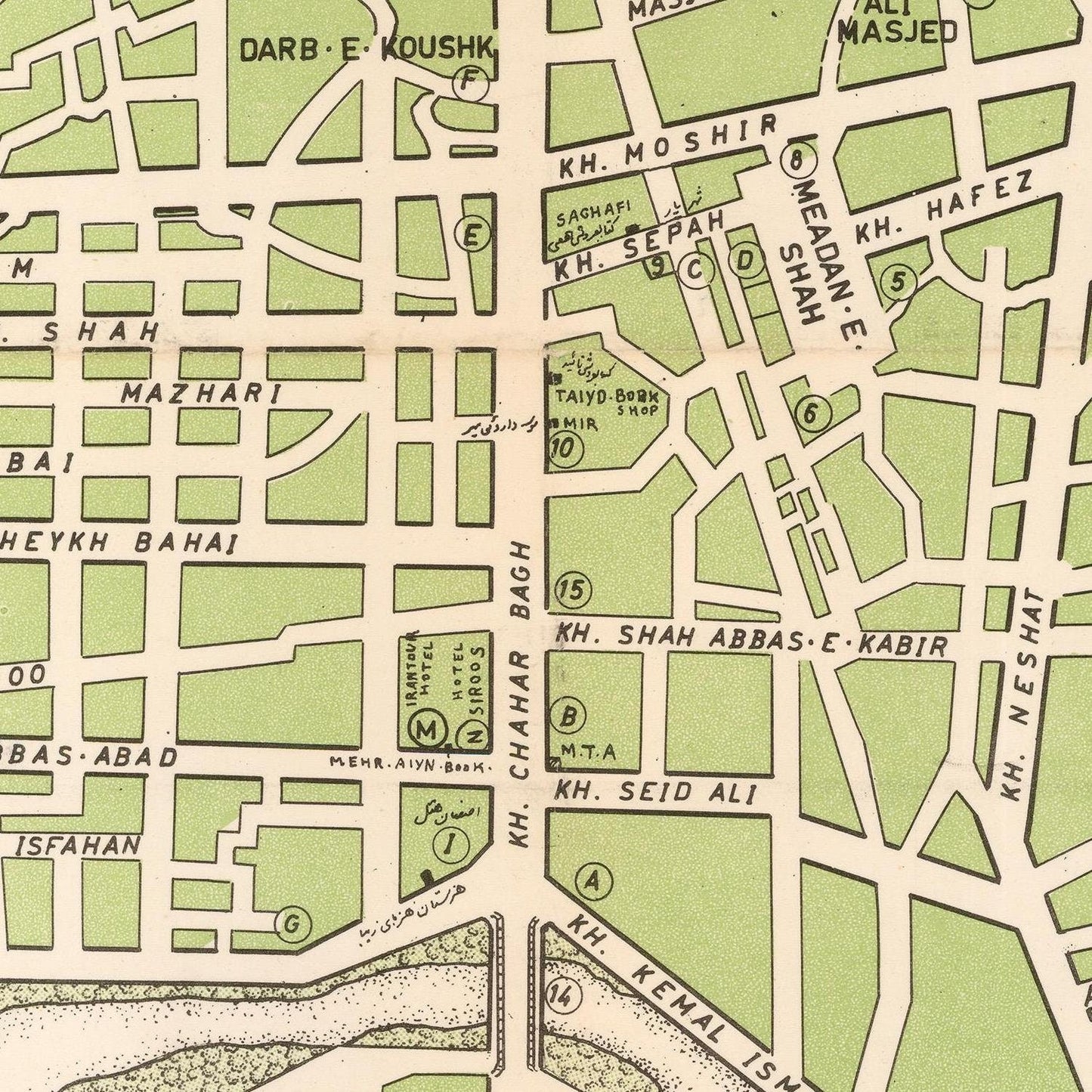 detail of the map from the centre