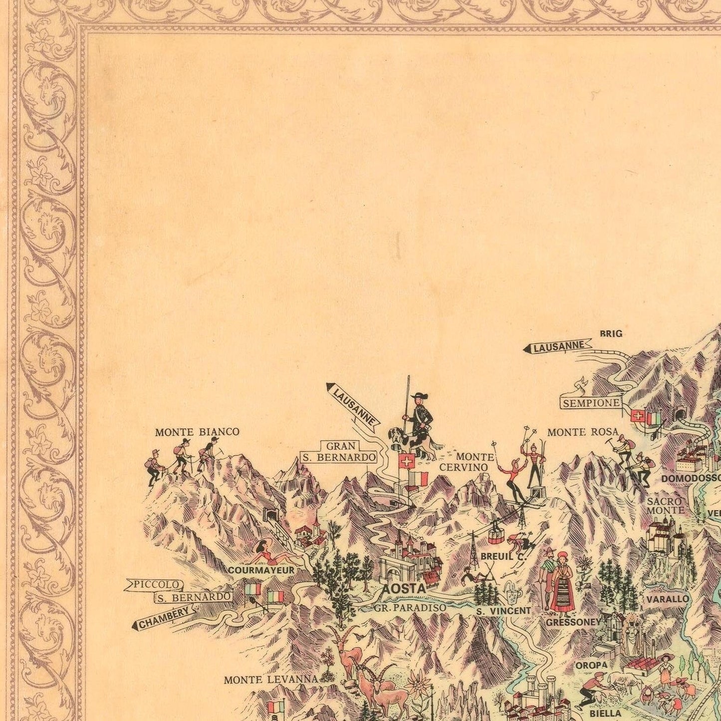 detail of the map from the centre left