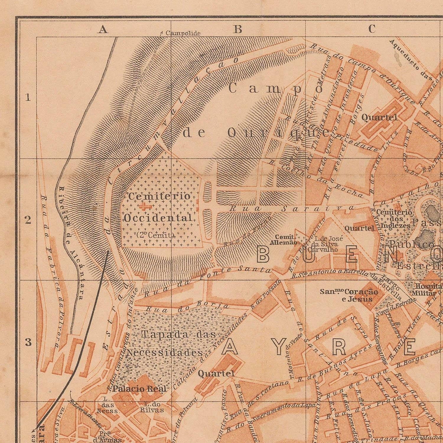 detail of the map from the top left corner