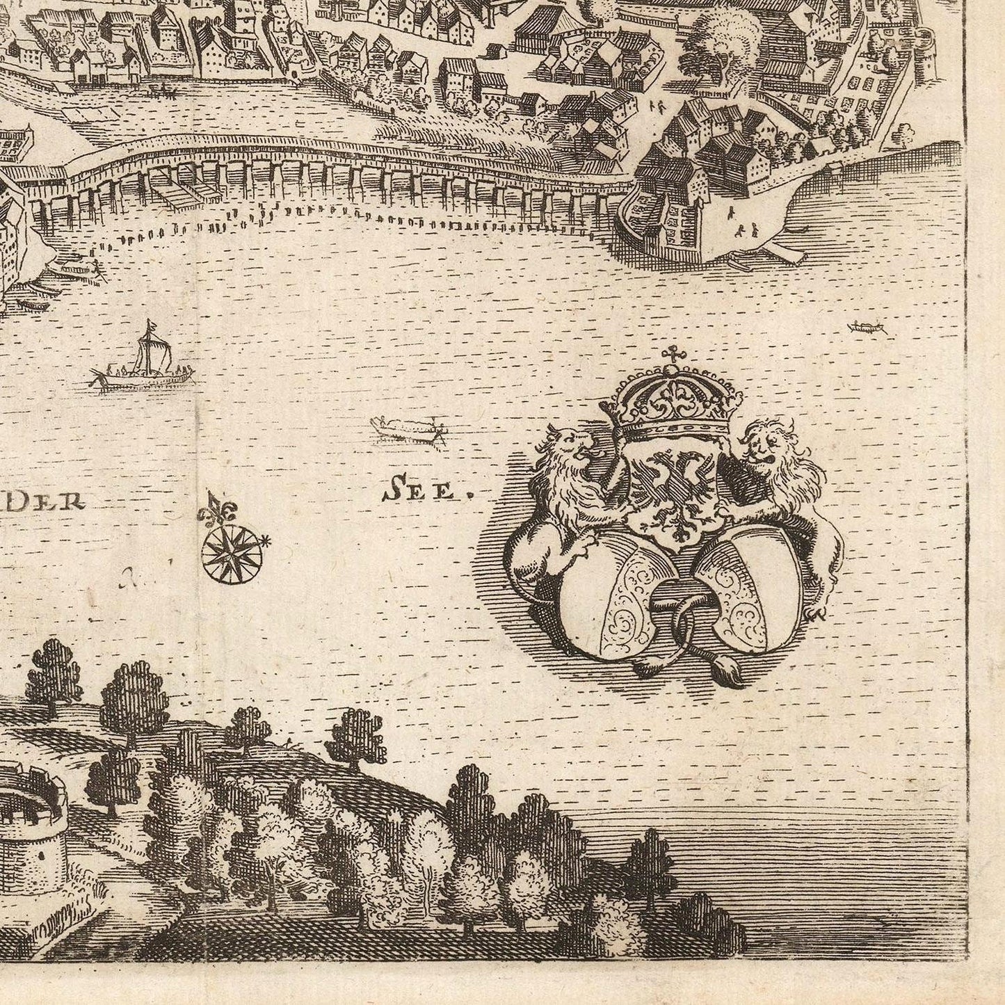 detail of the map from the bottom right corner