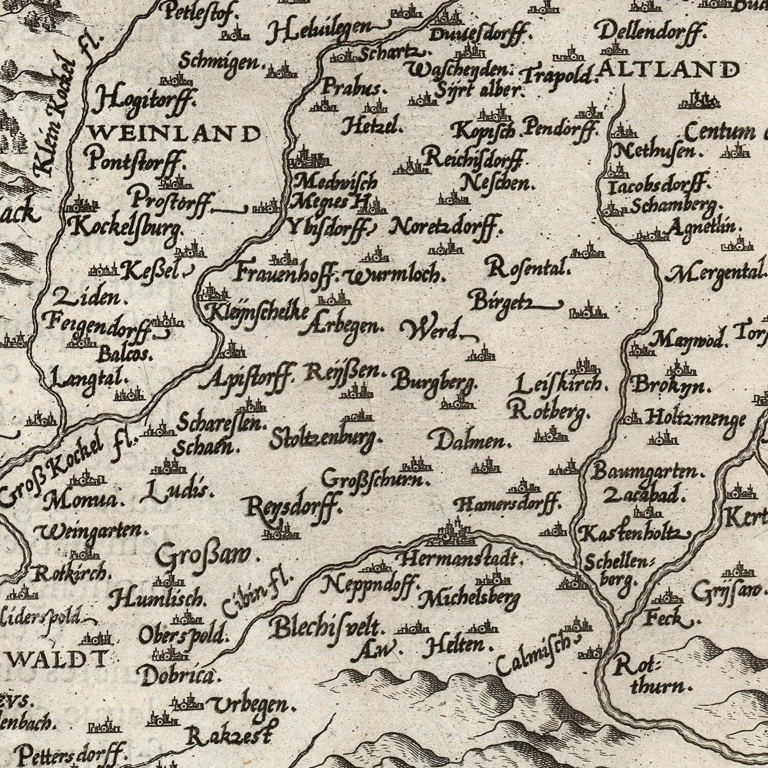 detail of the map from the centre