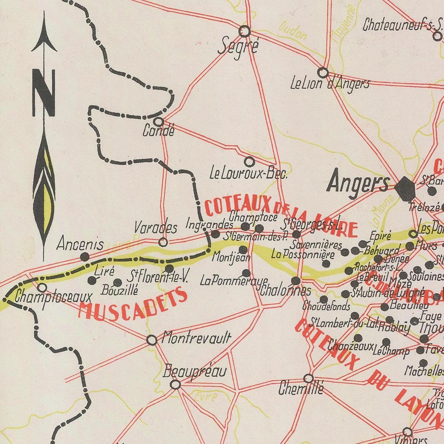 detail of the map from the centre left