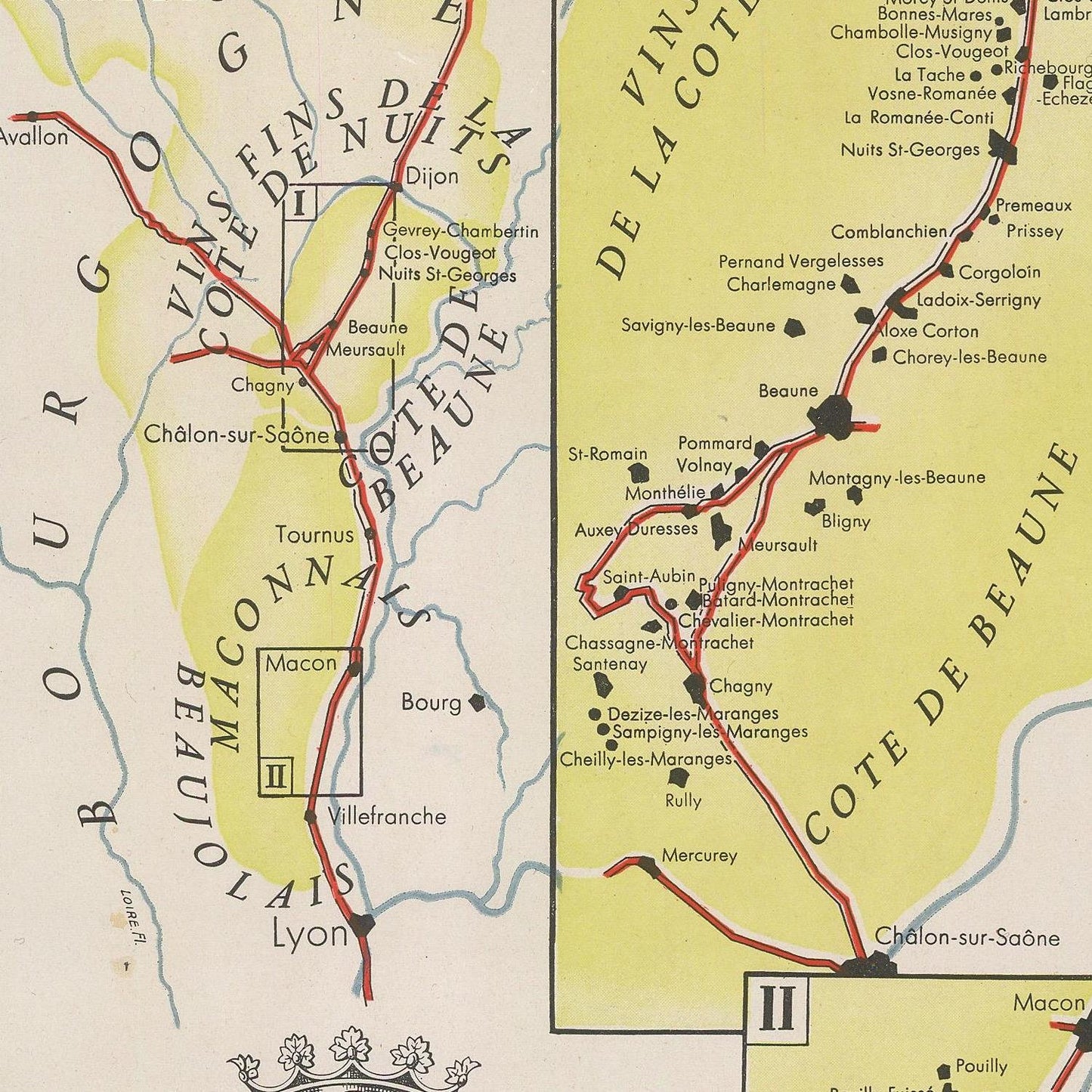 detail of the map from the centre left