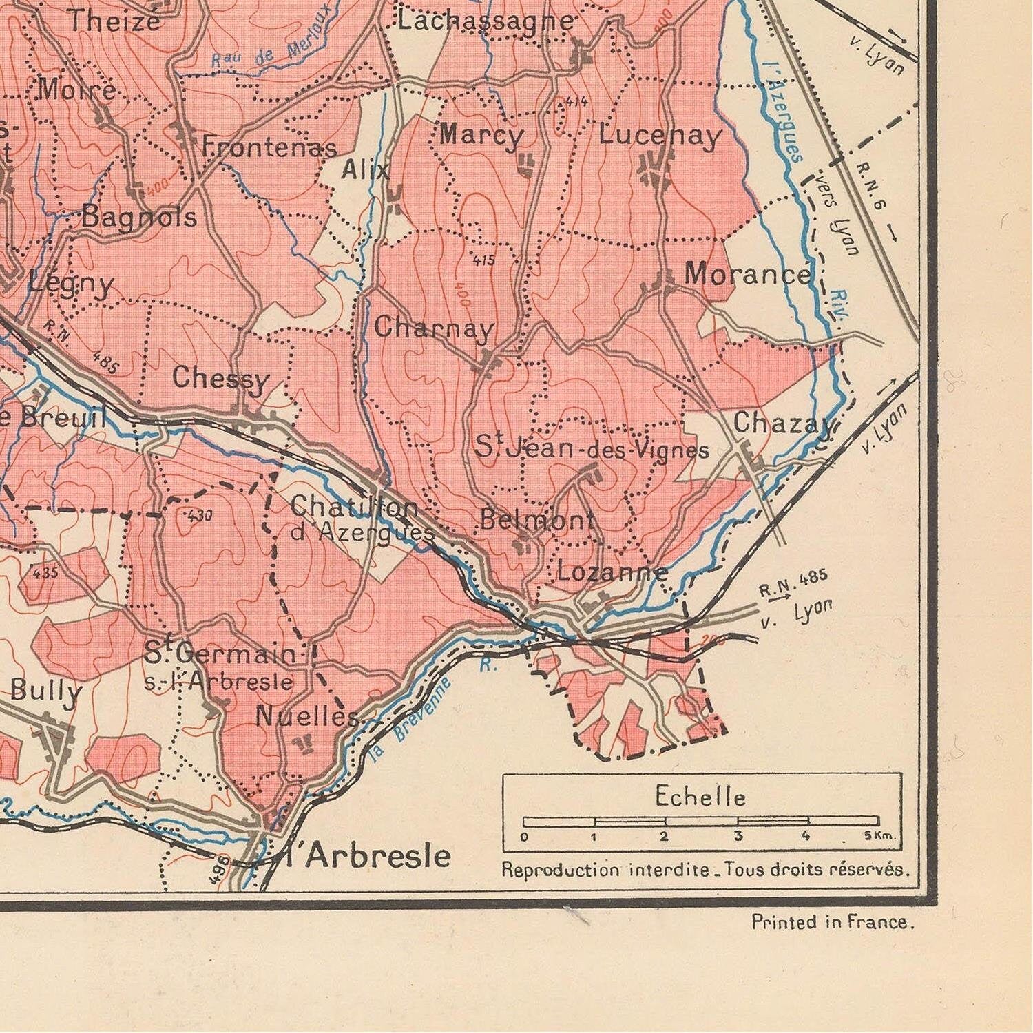 detail of the map from the bottom right corner