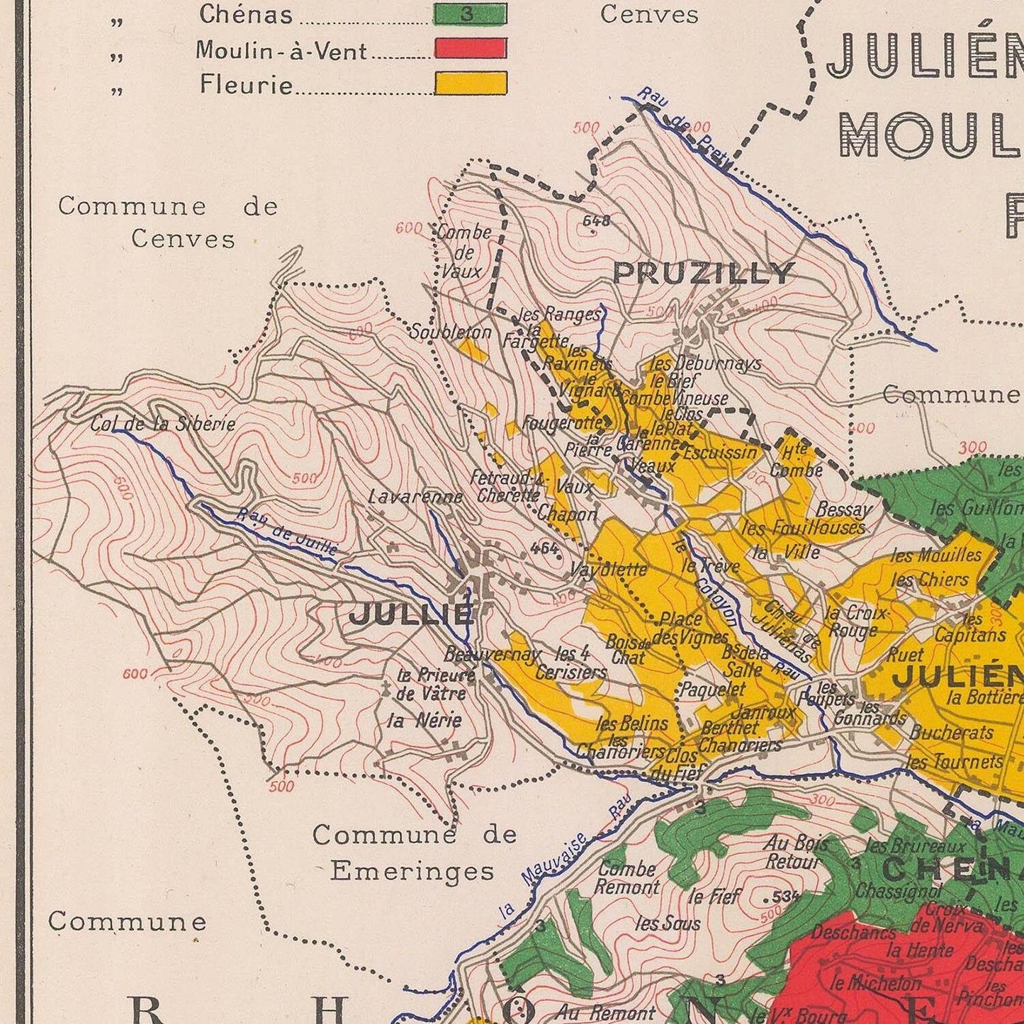 detail of the map from the centre left