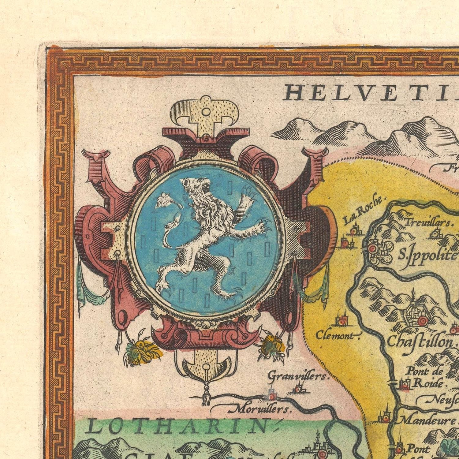 detail of the map from the top left corner