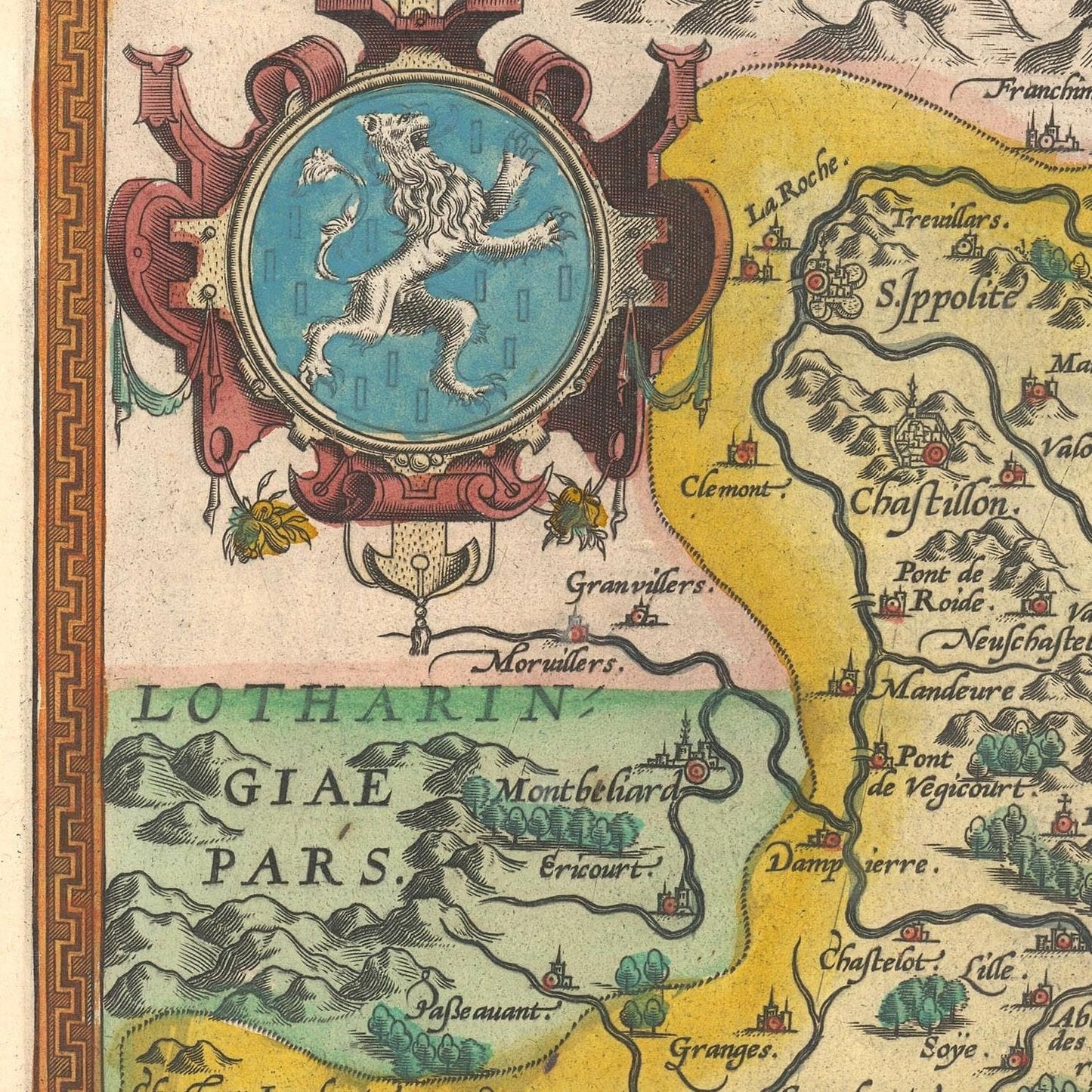 detail of the map from the centre  left