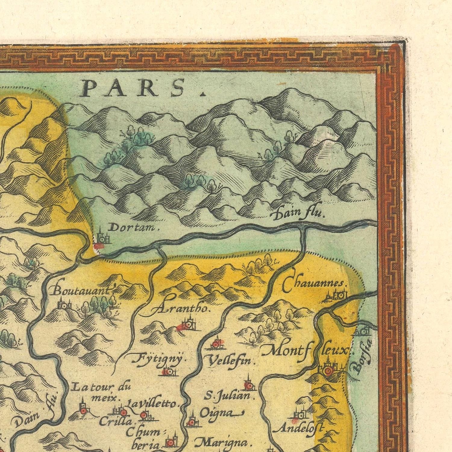 detail of the map from the top right corner