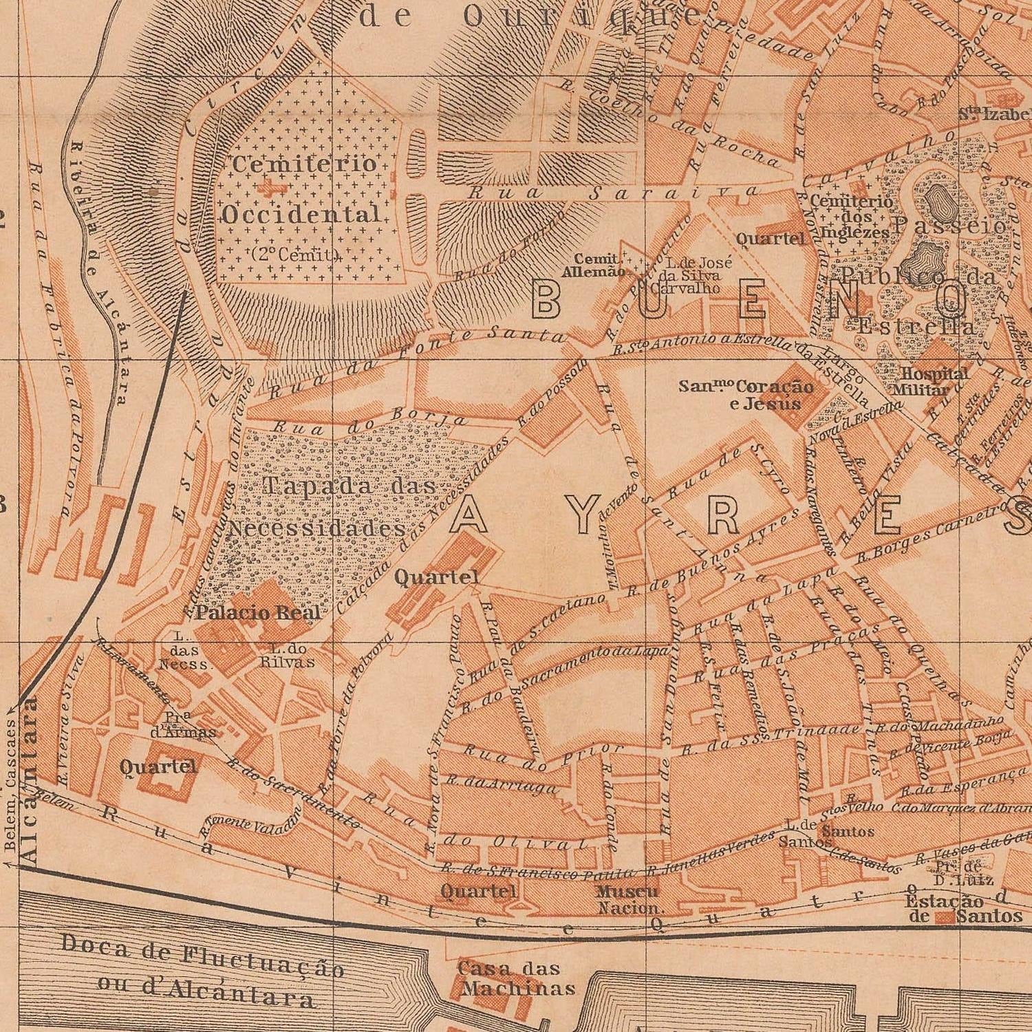 detail of the map from the centre left