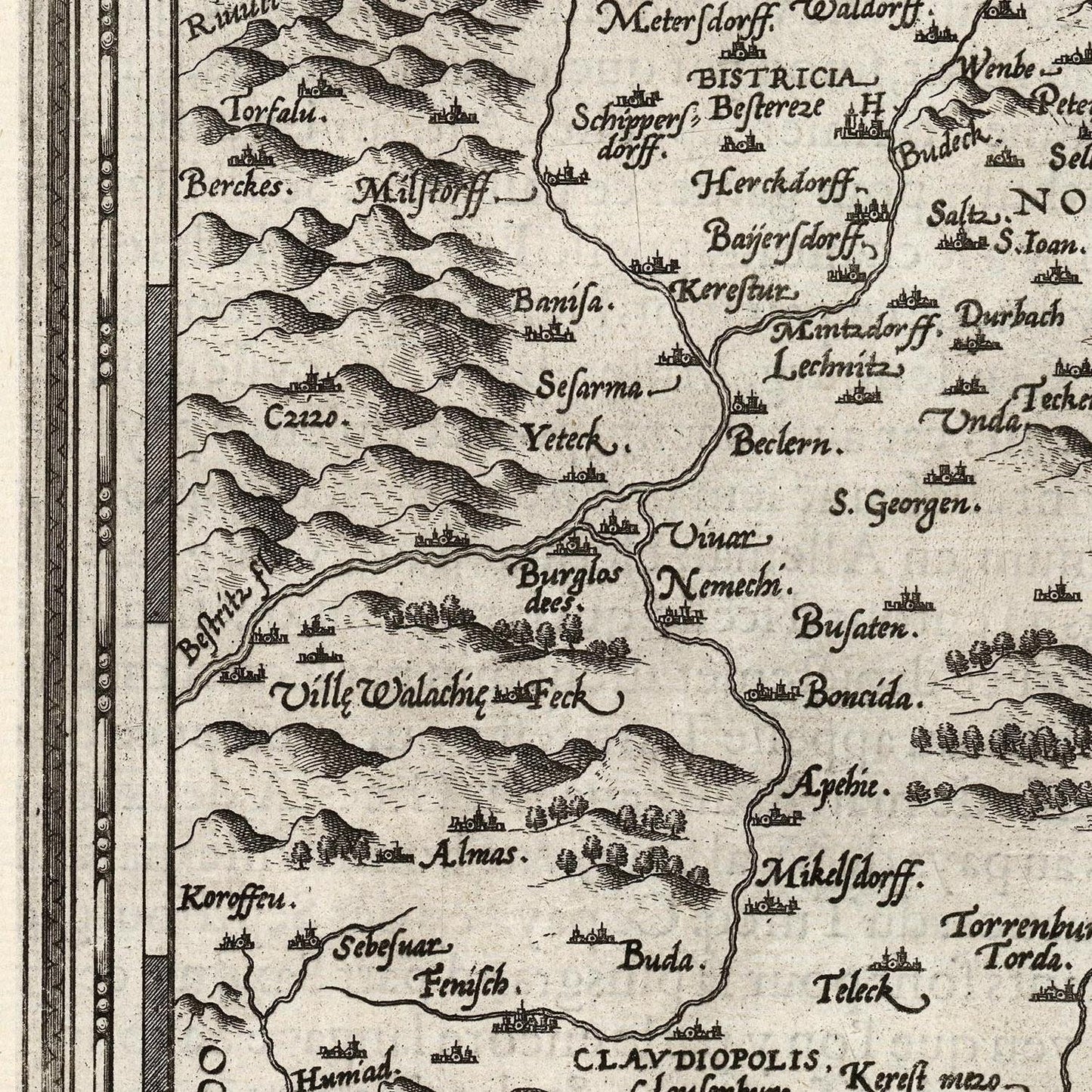 detail of the map from the centre left