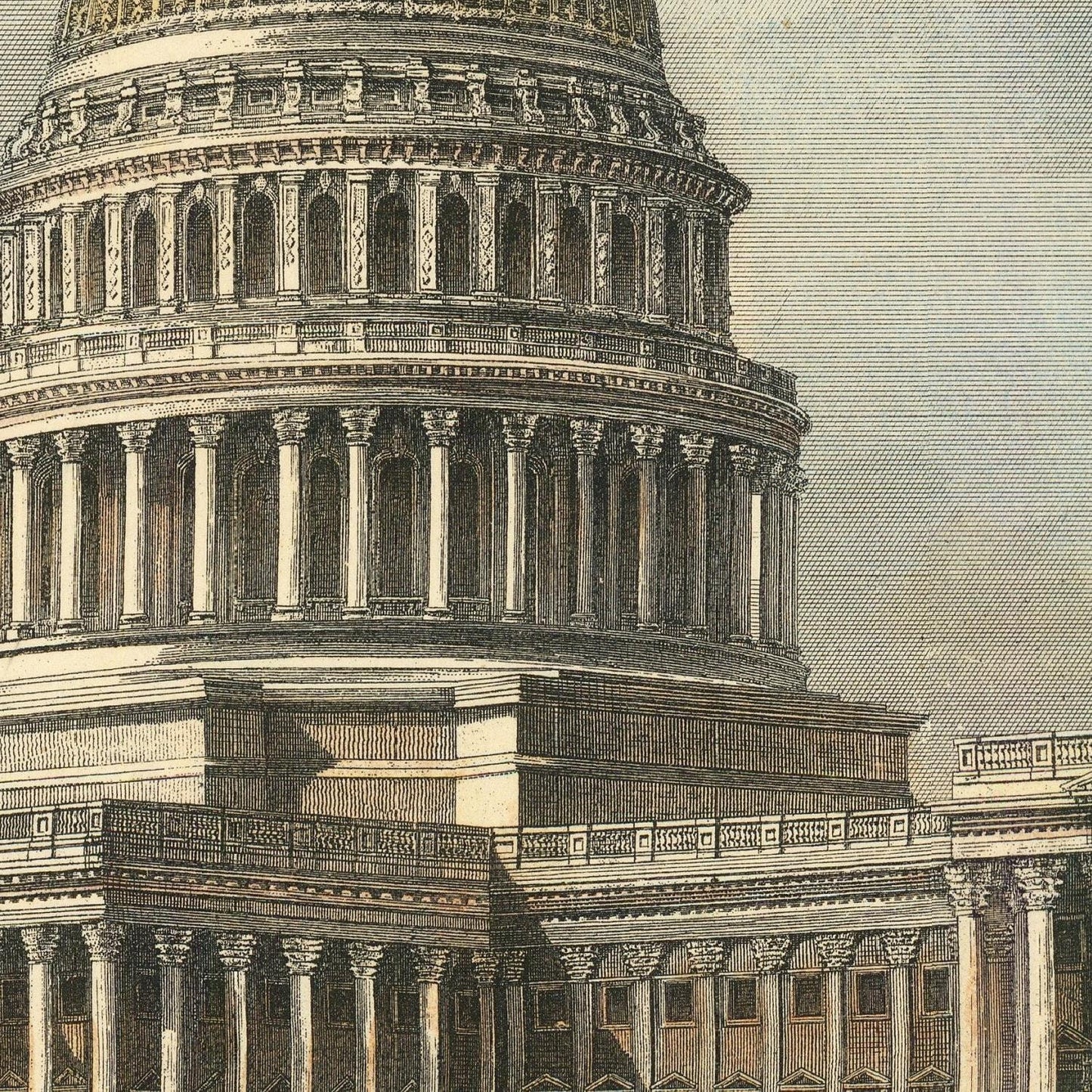 detail of the engraving reproduction from the centre