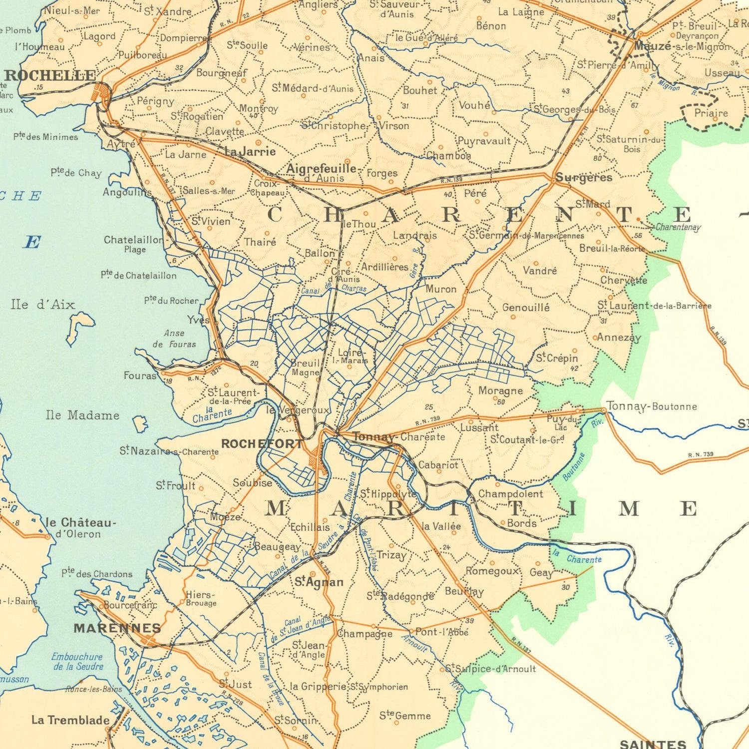 detail of the map from the centre