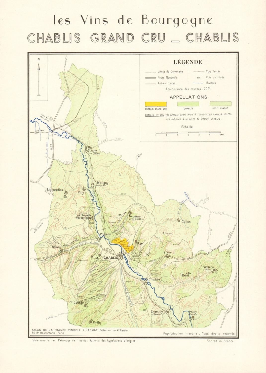 presentation of the map reproduction without a frame